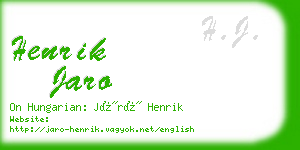 henrik jaro business card